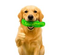 Lettuce Pets Slow Feed Chew and Fetch Crocodile Toy, Durable & Indestructible Dog Toys, Dog Toothbrush for Teeth Cleaning, Interactive Dog Feeder Puzzle Toy for Small, Medium & Large Dogs (16CM)