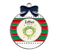 Lettuce Romaine Calm Funny Christmas Pendant Charms Metal Hanging Xmas Tree Ornament Necklace Jewelry Circular