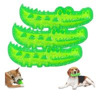 Lettuce Slow Feed Chew and Fetch Crocodile, Dog Slow Feeder Puzzle Toy, Alligator Dogs Chew Toy, Bite and Brush, for Large, Medium & Small Dogs (3pcs)