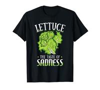 Lettuce The Taste of Sadness Funny Vegan Green Food Diet T-Shirt