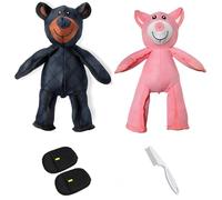Lettucepets Unbreaka Bear Indestructible Dog Toy for Aggressive Chewers, 2025 New Esslvyshop-Bear for Power Chewers with Strong Jaws, Anxiety Relief Boredom Buster Squeaker (blue and pink)