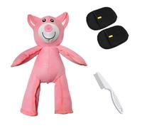 Lettucepets Unbreaka Bear Indestructible Dog Toy for Aggressive Chewers, 2025 New Esslvyshop-Bear for Power Chewers with Strong Jaws, Anxiety Relief Boredom Buster Squeaker (pink)