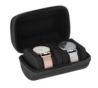LETURE 2-10 Slot Hard Watch Travel Case, Watch Roll Case Storage and Organizer, Watch Protective Case with Anti-move Watch Pillow (2 SLOTS-BLACK)