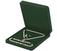 LETURE Velvet Jewelry Set Box, Velvet Gift Box for Bracelet Necklace Earring Ring (Green)