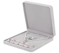 LETURE Velvet Jewelry Set Box, Velvet Gift Box for Bracelet Necklace Earring Ring (Grey)