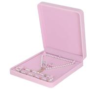 LETURE Velvet Jewelry Set Box, Velvet Gift Box for Bracelet Necklace Earring Ring (Pink)