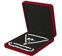 LETURE Velvet Jewelry Set Box, Velvet Gift Box for Bracelet Necklace Earring Ring (Red)