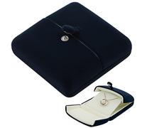 letuxaamz Necklace Box Jewellery Case Jewelry - Pendant Packaging Box Earrings Display Storage Gift Velvet for Wedding Flannel Rings Engagement Marriage Proposal Ring (Blue)