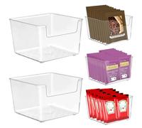letuxaamz Sugar Sachet Box, Storage Bag, Tea Bag Holder, Transparent Acrylic Organizer Box, Restaurant, Hotel, Cafe, Bar, Table, Office