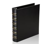 LETVPVOW 3 Ring Hardcover Binder 1.5 Inch Professional Leather Book with 3 Rings 3 Ring Fits 8.5 x 11 Inch D Ring Binder for Photo Album Home School and Office Supplies Black