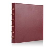 LETVPVOW Vintage Hardback 3 Ring Binder 1 Inch, Professional Leather Binder 3 Ring, Three Ring Binders Fits 8.5" x 11", D Ring Binders for Photo Album, Home, School and Office Supplies- Dark Red