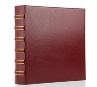 LETVPVOW Vintage Hardback 3 Ring Binder 2 Inch, Professional Leather Binder 3 Ring, Three Ring Binders Fits 8.5" x 11", D Ring Binders for Photo Album, Home, School and Office Supplies- Dark Red