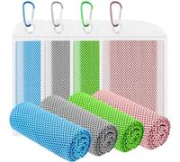 Leuceiy 4 Pack Cooling Towels (40"x12"), Cooling Towels for Neck and Face, Gym Towel for Working Out, Soft Breathable Microfiber Ice Towel for Yoga Sport Running Golf