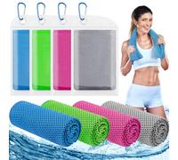 Leuceiy Cooling Towels for Neck and Face(40"×12"),Microfiber Soft Breathable Chilly Towel 4 Pack, Ice Towel for Yoga, Sports, Gym, Running, Workout, Camping, Fitness, Golf, Hiking, Travel