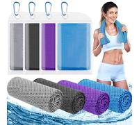 Leuceiy Cooling Towels for Neck and Face(40"×12"),Microfiber Soft Breathable Chilly Towel 4 Pack, Ice Towel for Yoga, Sports, Gym, Running, Workout, Camping, Fitness, Golf, Hiking, Travel