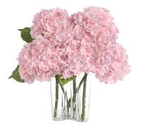 LEUCHTAMOR 3pcs Artificial Hydrangea Flowers Silk Hydrangea Flower Bouquet Pink Fake Hydrangeas for Wedding Parties Party Office Home Decor
