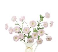 LEUCHTAMOR 6Pcs Artificial Gerbera Daisies, Blush Realistic Silk Fake Daisy Flowers, Long Stem Artificial Flowers for Home Garden Wedding Party Centerpiece Indoor Outdoor Decoration