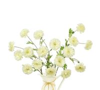LEUCHTAMOR 6Pcs Artificial Gerbera Daisies, Light Yellow Realistic Silk Fake Daisy Flowers, Long Stem Artificial Flowers for Home Garden Wedding Party Centerpiece Indoor Outdoor Decoration