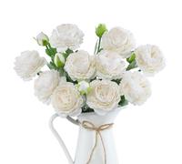 LEUCHTAMOR 6PCS Artificial Peonies Flowers White Fake Peonies Flowers 18Heads Silk Bouquets for Spring Wedding Party Table Centrepieces Arrangement Home Kitchen Decor