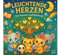 LEUCHTENDE HERZEN - Mein erstes Kawaii-Gefühlebuch - für Kinder ab 2 Jahren/ BILDERBUCH: Tierfreunde & Gefühle entdecken-mit einem jeweils kurzen Text, der stärkt
