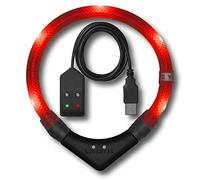 LEUCHTIE® Easy Charge LED Light Collar for dogs. Red 55cm | USB Chargeable | Waterproof and extremely bright