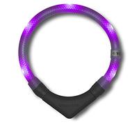 LEUCHTIE® Plus LED Light Collar for dogs. Lavender size 37.5cm I approx 100 hours battery life I runs on AAA batteries I waterproof and extremely bright