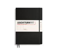 Leuchtturm 225mm x 315mm A4 Plus Master Slim Plain Notebook - Black | 123 numbered pages, table of contents, thread-bound, opens flat, 2 ribbon bookmarks, expandable pocket