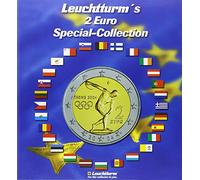 Leuchtturm 302574 Coin Album Presso - 2 Euro Special Collection - 57 compartments for 2 Euro coins - incl. flag sticker set