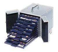 Leuchtturm 315842 Aluminium Case Cargo S 10 - Coin case for 10 Smart coin boxes - 203 x 213 x 280 - silver