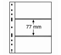 Leuchtturm 316307 Plastic pockets OPTIMA, 3-way division, black, Pack of 10