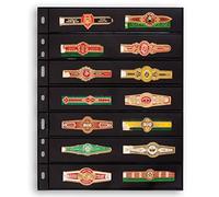 Leuchtturm 323995 Optima plastic sleeves with 7 horizontal strips for stamps, 202 x 252 mm, plasticiser- and acid-free - black, pack of 10