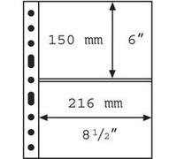 Leuchtturm 324690 Grande plastic sleeves with 2 horizontal strips for stamps, 242 x 312 mm, plasticiser- and acid-free - black, pack of 5