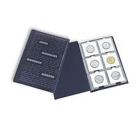 Leuchtturm 325026 Pocket album for 60 coin frames, 130 x 190 mm, padded cover, dark blue with silver embossed lid