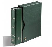 Leuchtturm 326398 Clasificador DIN A4, 32 Black Pages, Padded Leather * Cover + Small Box, Green