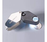 Leuchtturm 329828 Pocket Magnifier with LED 10x Diameter 18 mm Black