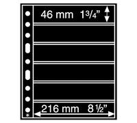 Leuchtturm 331156 Plastic Sheets Grande, with 6 Horizontal Stripes, Black