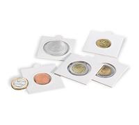 Leuchtturm 334039 Coin Frames Matrix 27.5 mm - self-adhesive, writable frames for coins - 100 pieces in white