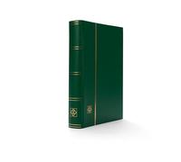 Leuchtturm 336412 Stamp Collecting Album - Insert Book Basic - 64 black DIN A4 pages - green cover, unpadded