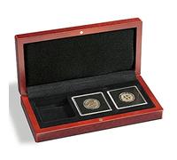 Leuchtturm 339049 Volterra Coin Case - Square Compartments for 3X Quadrum Capsules - Mahogany Color