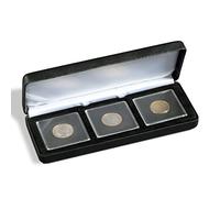 Leuchtturm 339264 Coin cases Nobile - square compartments for 3x Quadrum capsules coins - black