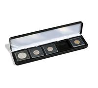 Leuchtturm Nobile 339266 Coin Case - Square Compartment for 5x Quadrum Capsule Coins - Black