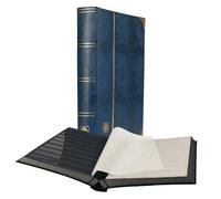 Leuchtturm 341941 Comfort Deluxe stamp collection album - 64 black DIN A4 pages - padded, crocodile look - blue