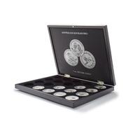 Leuchtturm 346441 Volterra Uno coin cassette for 20 Australian Kookaburra silver coins - 30.5 x 24.5 cm, satin, black finish
