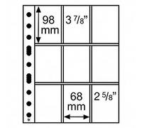 Leuchtturm 358077 Grande Easy plastic sheets, 9 pockets f.playing and trading cards, PP, clear, pack of 50