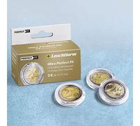Leuchtturm 365310 Coin Capsules for 50 p Silver - Pack of 100, 27.3 mm inner diameter, crystal clear acrylic
