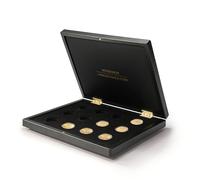Leuchtturm 368468 Volterra Uno coin case for 12 gold Sovereign coins, United Kingdom - 252 x 205 x 31 mm, wood effect, velvet