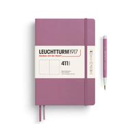 LEUCHTTURM1917 372922 Notebook 411 Medium (A5), Hardcover, 411 Numbered Pages, Dusty Rose, Dotted, More Thoughts, More Ideas, More Memories, More Pages