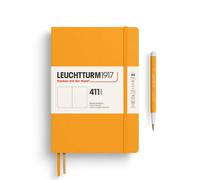 LEUCHTTURM1917 372924 Notebook 411 Medium (A5), Hardcover, 411 Numbered Pages, Rising Sun, Plain, More Thoughts, More Ideas, More Memories, More Pages