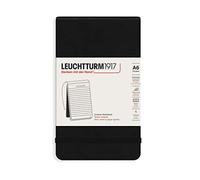 Leuchtturm 90mm x 150mm A6 Pocket Reporter Lined Notebook - Black