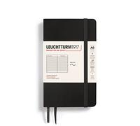 Leuchtturm 90mm x 150mm A6 Pocket Soft Cover Lined Notebook - Black
